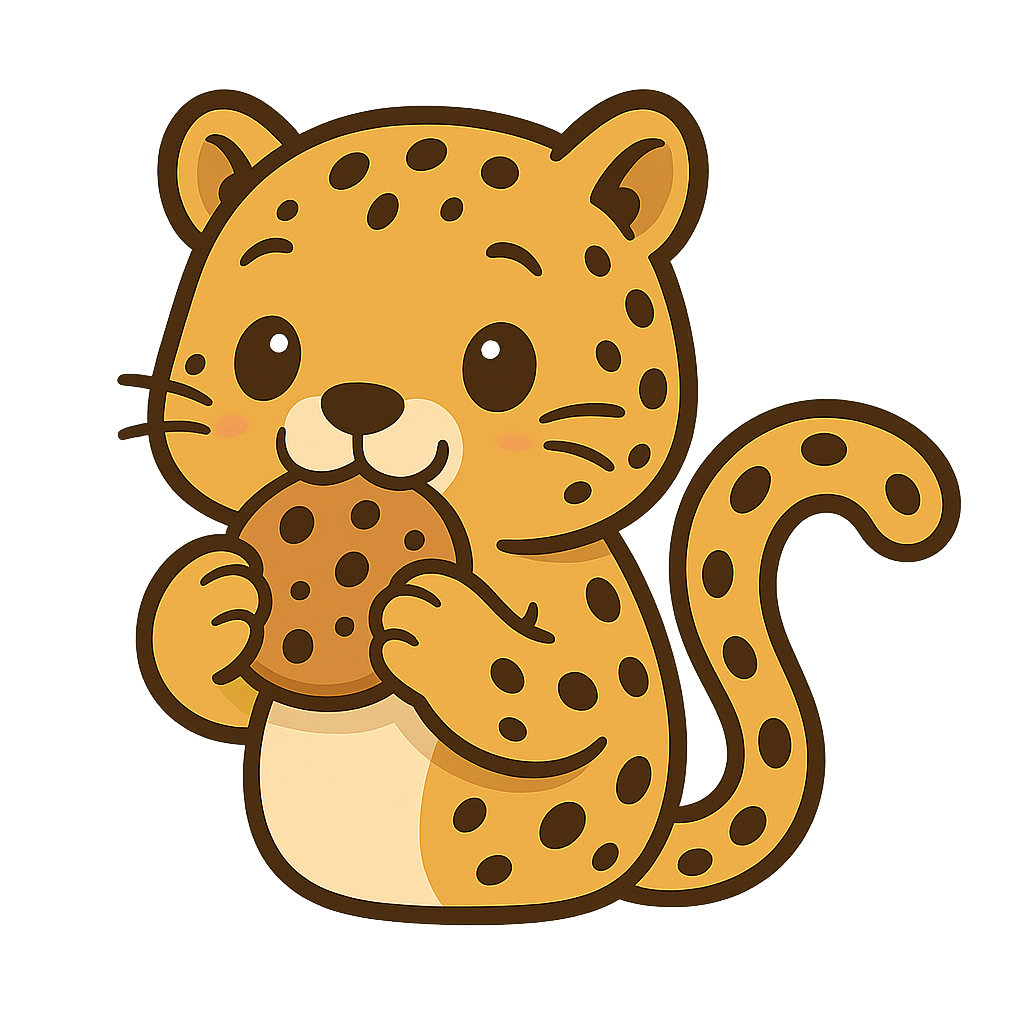 Un jaguar disfrutando una torta uwu.